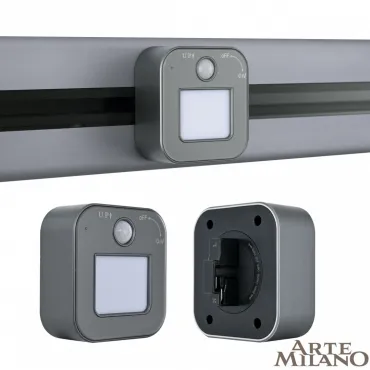 Трековый светильник с датчиком движения Arte Milano Am-track-sockets 380022TLS/LWS Grey Трековый светильник с датчиком движения Arte Milano Am-track-sockets 380022TLS/LWS Grey