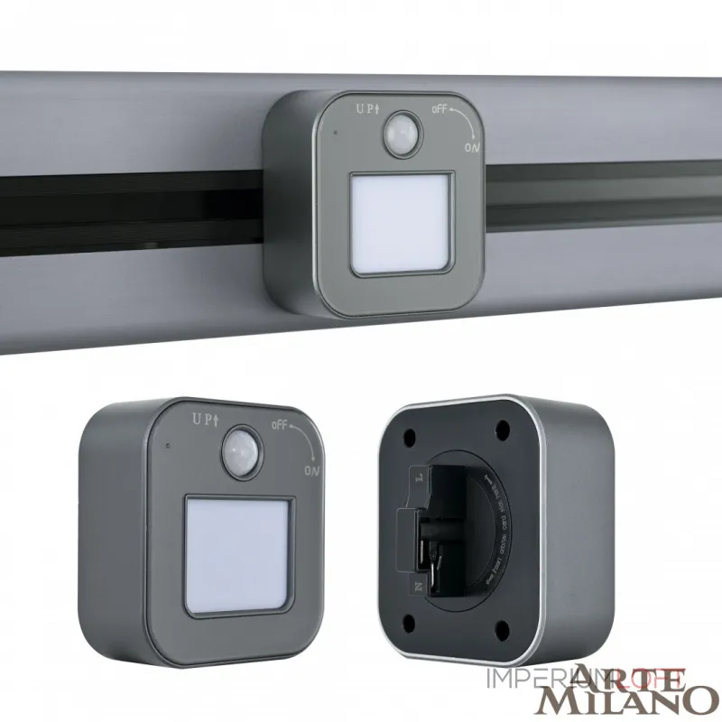 Трековый светильник с датчиком движения Arte Milano Am-track-sockets 380022TLS/LWS Grey Трековый светильник с датчиком движения Arte Milano Am-track-sockets 380022TLS/LWS Grey