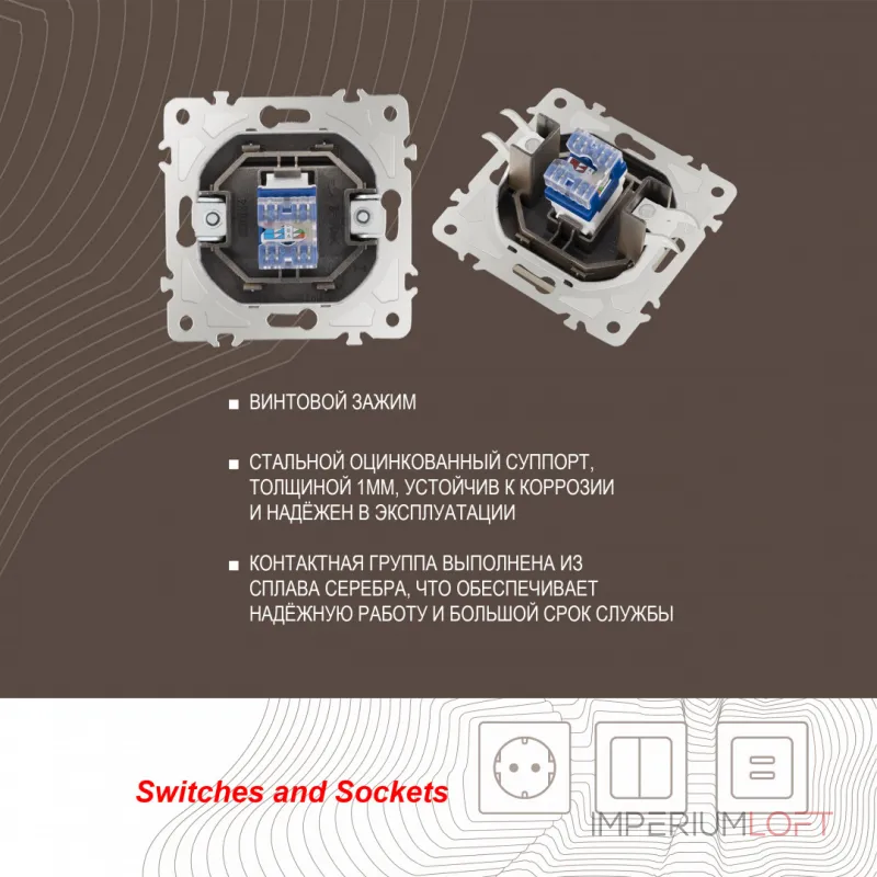 Розетка интернет, RJ45 205.45-1.shampan