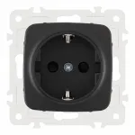 Розетка с заземлением и шторками, 16A 250V 205.40-1.black