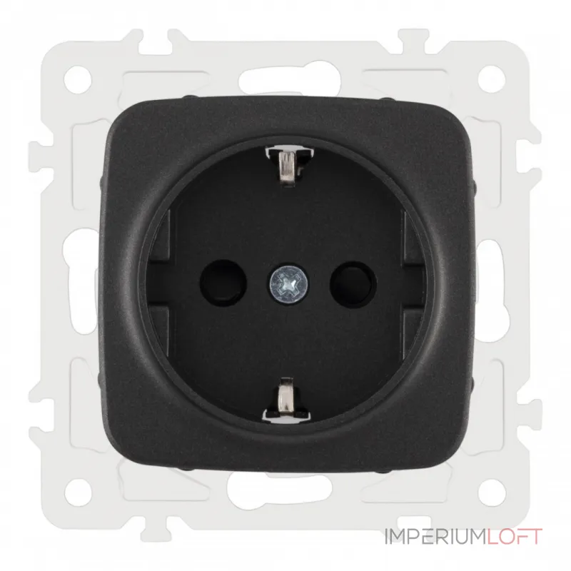Розетка с заземлением и шторками, 16A 250V 205.40-1.black