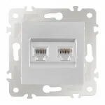 Розетка телефонная RJ11 + интернет RJ45 203.44-1.silver