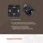 Розетка с заземлением, шторками и защитной крышкой, 16A 250V 217.41-1.black от ImperiumLoft