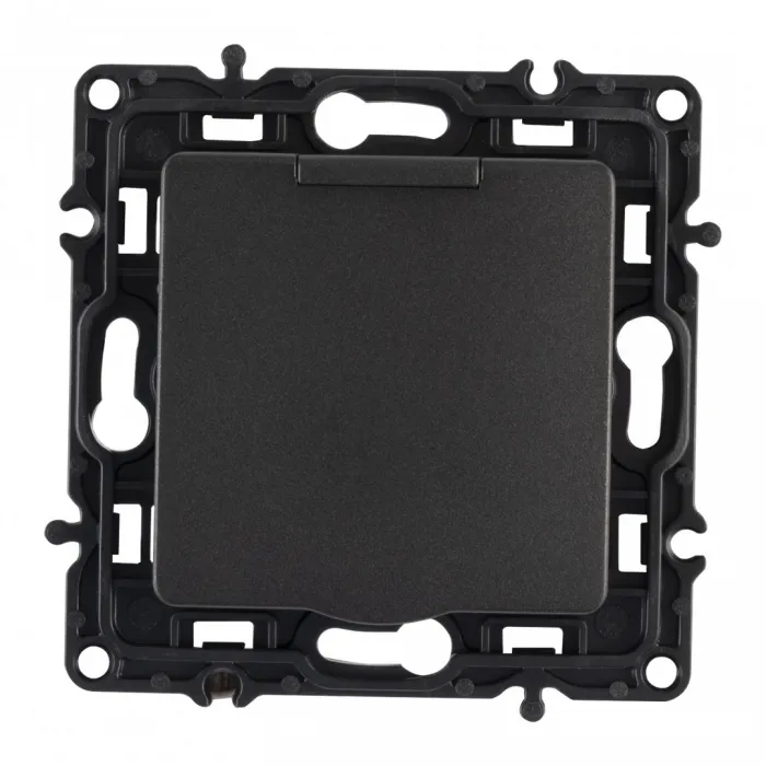 Розетка с заземлением, шторками и защитной крышкой, 16A 250V 217.41-1.black от ImperiumLoft