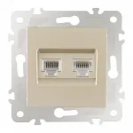 Розетка телефонная RJ11 + интернет RJ45 203.44-1.shampan