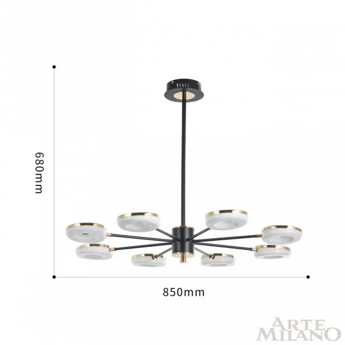 Люстра светодиодная Arte Milano Ferrara-72999 277499/8 BK/GD от ImperiumLoft