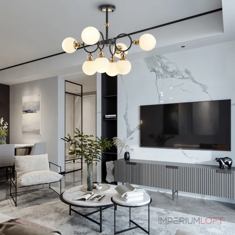 Люстра на штанге Arte Milano Neapolis-73808 274307/8 BK/GD
