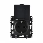 Розетка с заземлением, шторками и защитной крышкой, 16A 250V 217.41-1.black от ImperiumLoft