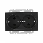Розетка двойная с заземлением, 16A 250V 206.40-2.black