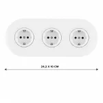 Круглая розетка тройная (трехпостовая) с заземлением и шторками Arte Milano SET08-3-40-1x3 white от ImperiumLoft