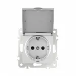 Розетка с заземлением, шторками и защитной крышкой, 16A 250V 206.41-1.silver от ImperiumLoft