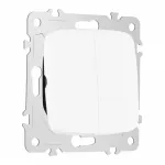 Выключатель двухклавишный проходной (на 2 направления), 10AX 250V 205.32-2.white от ImperiumLoft