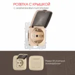 Розетка с заземлением, шторками и защитной крышкой, 16A 250V 205.41-1.shampan от ImperiumLoft
