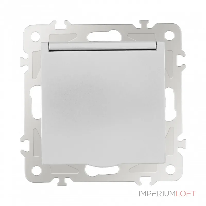 Розетка с заземлением, шторками и защитной крышкой, 16A 250V 206.41-1.silver от ImperiumLoft