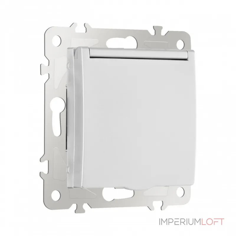 Розетка с заземлением, шторками и защитной крышкой, 16A 250V 206.41-1.silver от ImperiumLoft