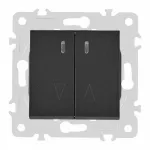 Выключатель жалюзи с подсветкой, 10A 250V 203.39-2.black от ImperiumLoft