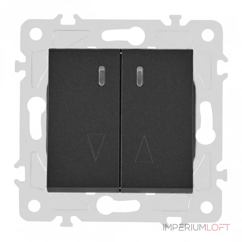Выключатель жалюзи с подсветкой, 10A 250V 203.39-2.black от ImperiumLoft
