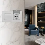 Розетка двойная (двухпостовая) с заземлением Arte Milano SET16-2-41-1x2 silver от ImperiumLoft