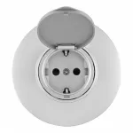 Розетка круглая с заземлением и шторками Arte Milano SET08-1-41-1 silver от ImperiumLoft