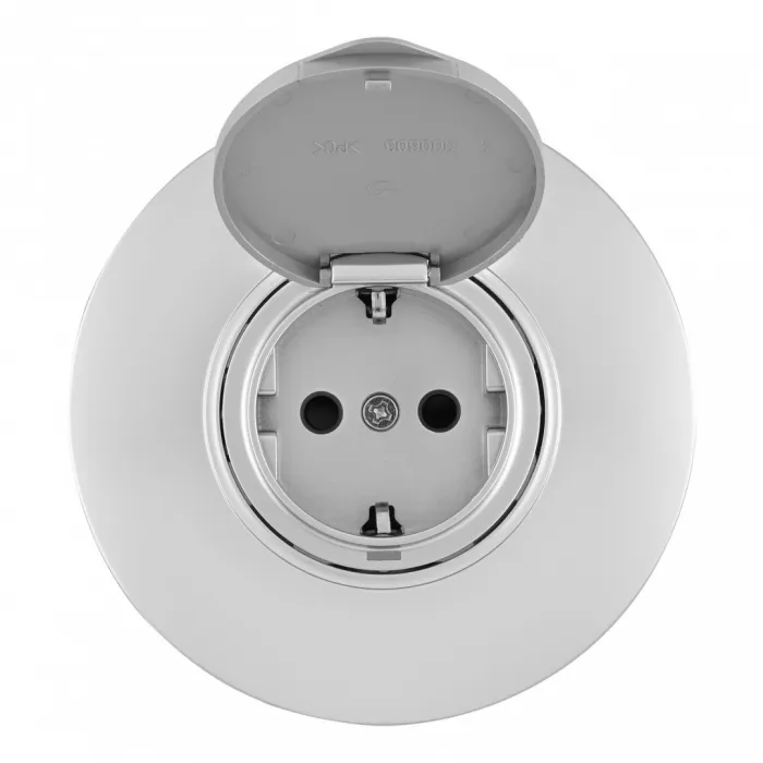 Розетка круглая с заземлением и шторками Arte Milano SET08-1-41-1 silver от ImperiumLoft