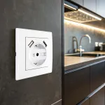 Комплект розетки с заземлением, шторками, рамкой однопостовой + 2 USB Arte Milano SET06-1-47-1 white