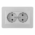 Розетка двойная с заземлением и шторками Arte Milano SET16-double-40-2 silver