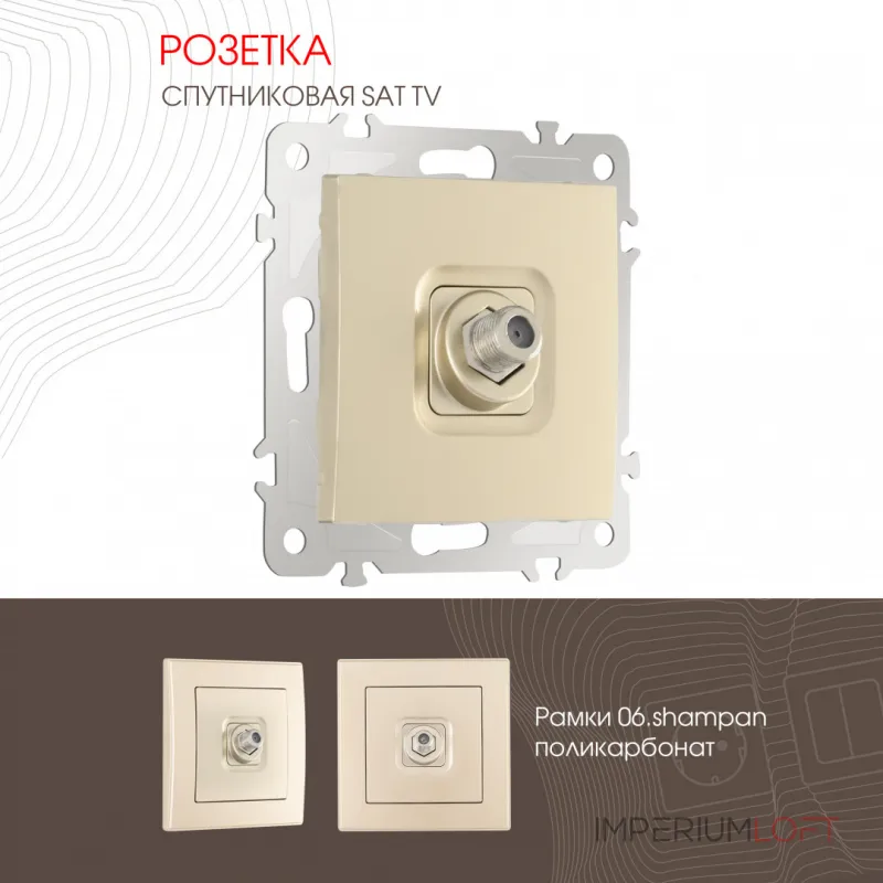 Розетка, SAT TV 206.42-1.shampan Розетка, SAT TV 206.42-1.shampan