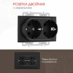 Розетка двойная с заземлением, 16A 250V 206.40-2.black