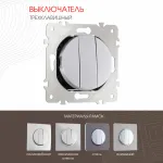 Выключатель трёхклавишный, 10AX 250V 202.30-3.silver