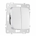 Выключатель двухклавишный, 10AX 250V 205.30-2.silver от ImperiumLoft