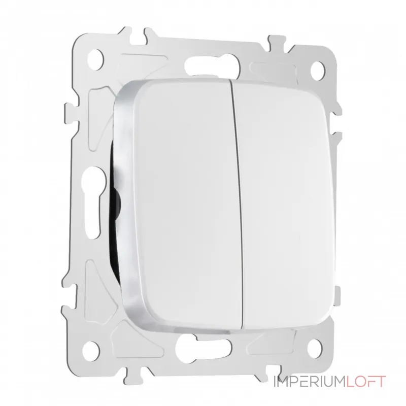 Выключатель двухклавишный, 10AX 250V 205.30-2.silver от ImperiumLoft Выключатель двухклавишный, 10AX 250V 205.30-2.silver от ImperiumLoft