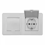 Розетка двойная (двухпостовая) с заземлением Arte Milano SET16-2-41-1x2 silver от ImperiumLoft