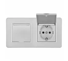 Розетка двойная (двухпостовая) с заземлением Arte Milano SET16-2-41-1x2 silver