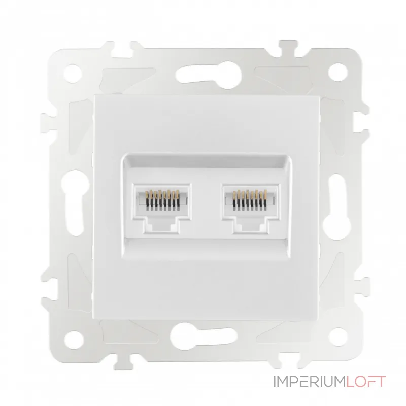 Розетка интернет RJ45 х 2 203.45-2.white от ImperiumLoft