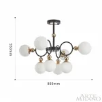 Люстра на штанге Arte Milano Neapolis-73808 274307/8 BK/GD