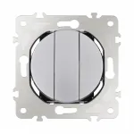 Выключатель трёхклавишный, 10AX 250V 202.30-3.silver