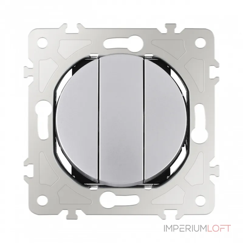 Выключатель трёхклавишный, 10AX 250V 202.30-3.silver