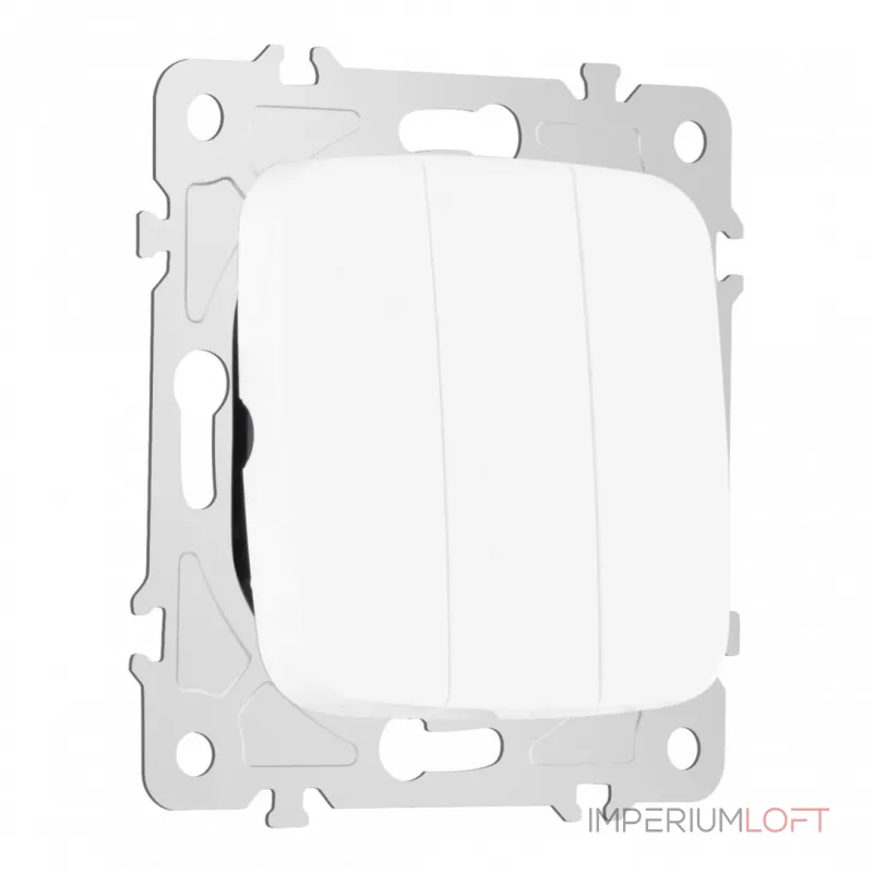Выключатель трёхклавишный, 10AX 250V 205.30-3.white от ImperiumLoft