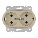 Розетка двойная с заземлением, 16A 250V 202.40-2.shampan