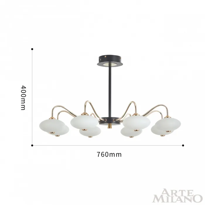 Люстра светодиодная Arte Milano Neapolis-73908 273908/8 BK/GD от ImperiumLoft