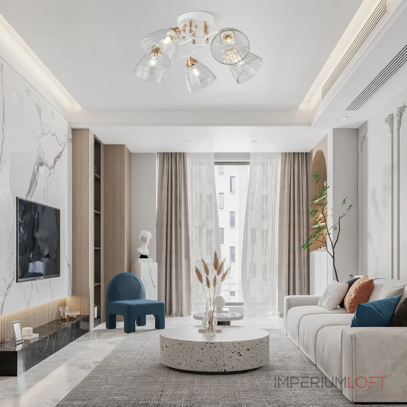 Потолочная люстра Arte Milano AMALFI-321395 321395/5A WH+FG