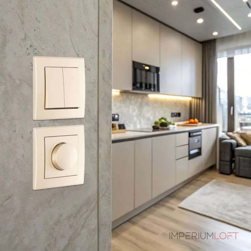 Комплект - диммер 500W с рамкой однопостовой Arte Milano SET06-1-48-1 shampan