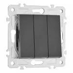 Выключатель трёхклавишный, 10AX 250V 203.30-3.black
