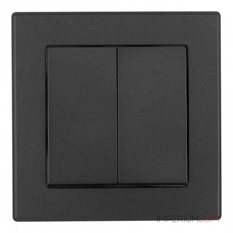 Выключатель двухклавишный с рамкой Arte Milano SET06-1-30-2 black