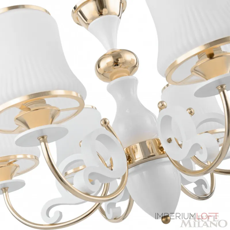 Подвесная люстра Arte Milano Florentia-1097 301097/6 Wh/Gd Подвесная люстра Arte Milano Florentia-1097 301097/6 Wh/Gd