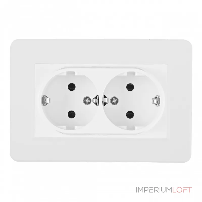 Розетка двойная с заземлением и шторками Arte Milano SET16-double-40-2 white от ImperiumLoft Розетка двойная с заземлением и шторками Arte Milano SET16-double-40-2 white от ImperiumLoft