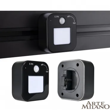 Трековый светильник с датчиком движения Arte Milano Am-track-sockets 380022TLS/LWS Black