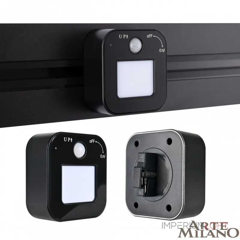 Трековый светильник с датчиком движения Arte Milano Am-track-sockets 380022TLS/LWS Black Трековый светильник с датчиком движения Arte Milano Am-track-sockets 380022TLS/LWS Black
