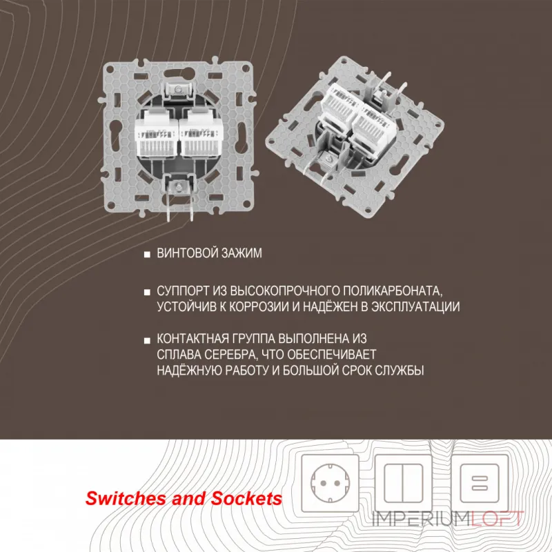 Розетка RJ45 х 2 217.45-2.silver Розетка RJ45 х 2 217.45-2.silver