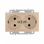 Розетка двойная с заземлением, 16A 250V 206.40-2.shampan